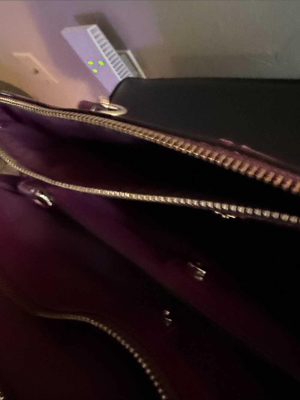Coach Plum Leather Double-Zip Shoulder Bag - Picture 3 of 3